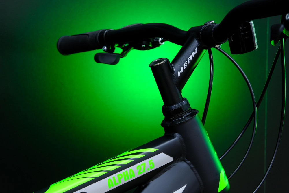 HEAM ALPHA 27,5 Prom Матовый Чёрный/Зелёный рама 17 (на рост 155-173)
